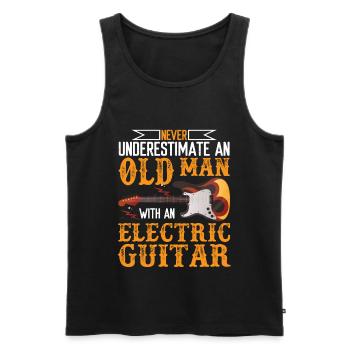 Understimate An Old Man With An Electric Guitar - Débardeur bio Premium Homme - noir - Devant - Michal (187cm)
