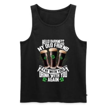 Hello Darkness My Old Friend Irish Beer Drinking - Männer Premium Bio Tank Top - Schwarz - Vorne - AI Model Male 178 light (178cm)