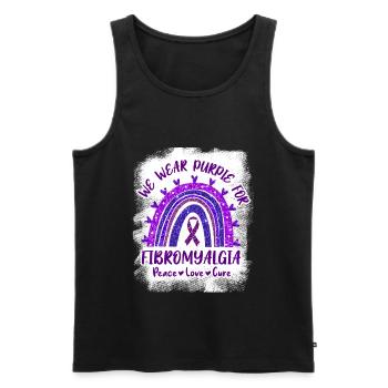 We Wear Purple For Fibromyalgia - Débardeur bio Premium Homme - noir - Devant - Michal (187cm)
