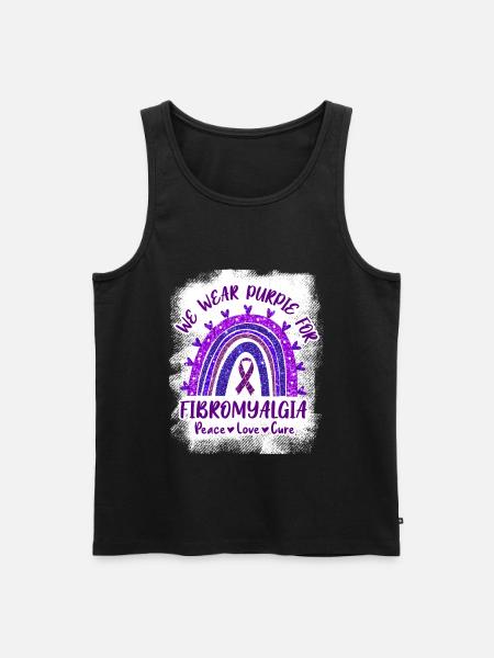 We Wear Purple For Fibromyalgia - Herre Premium økologisk tanktop - sort