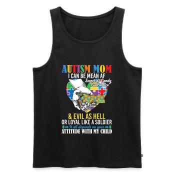 Autism Mom Puzzle Pieces Heart - Débardeur bio Premium Homme - noir - Devant - Michal (187cm)