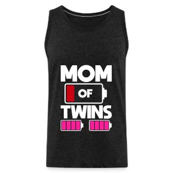 Mom of Twins Funny Mom Life - Débardeur bio Premium Homme - charbon - Devant - Alexander (188cm)