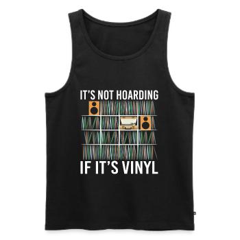 It’s Not Hoarding If It’s Vinyl Vintage Records - Débardeur bio Premium Homme - noir - Devant - AI Model Male 178 light (178cm)