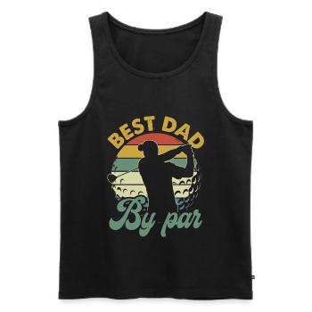 Meilleur papa By Par Vintage Retro - Débardeur bio Premium Homme - noir - Devant - Michal (187cm)