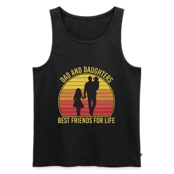 Dad and Daughters Best Friends For Life - Männer Premium Bio Tank Top - Schwarz - Vorne - AI Model Male 178 light (178cm)