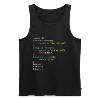 Baby Eat Poop Sleep Coding Onesie - Men's Premium Organic Tank Top - black - Front - AI Model Male 178 light (178cm)