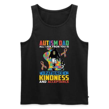 Autism Dad Patience Kindness Acceptance - Men's Premium Organic Tank Top - black - Front - AI Model Male 178 light (178cm)