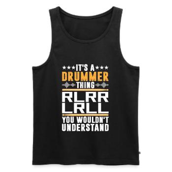 It's A Drummer Thing RLRR LRLL Funny Drumming - Men's Premium Organic Tank Top - black - Front - AI Model Male 178 light (178cm)