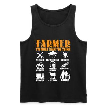 Farmer I’m More Than You Think - Débardeur bio Premium Homme - noir - Devant - AI Model Male 178 light (178cm)