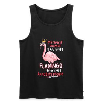 My Spirit Animal Is A Grumpy Flamingo - Débardeur bio Premium Homme - noir - Devant - AI Model Male 178 light (178cm)