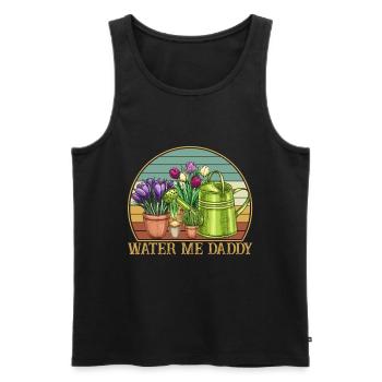 Water Me Daddy Vintage - Männer Premium Bio Tank Top - Schwarz - Vorne - AI Model Male 178 light (178cm)