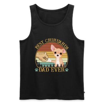 Best Chihuahua Dad Ever Vintage Retro Sunset - Männer Premium Bio Tank Top - Schwarz - Vorne - Michal (187cm)
