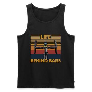 Life Behind Bars Cycling Vintage - Men's Premium Organic Tank Top - black - Front - AI Model Male 178 light (178cm)