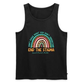 End The Stigma Mental Health Matters - Débardeur bio Premium Homme - noir - Devant - Michal (187cm)