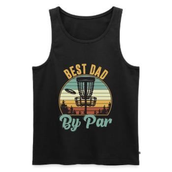 Best Dad By Par Vintage - Männer Premium Bio Tank Top - Schwarz - Vorne - AI Model Male 178 light (178cm)