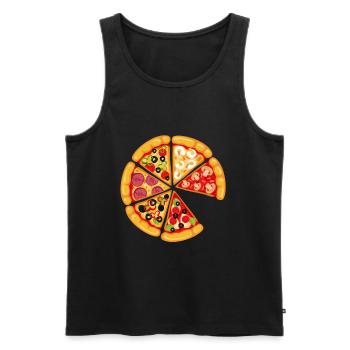 Pizza and Slice Dad and Son Matching - Débardeur bio Premium Homme - noir - Devant - AI Model Male 178 light (178cm)