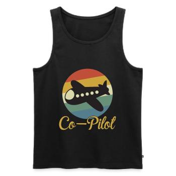 Matching Pilot Dad and Baby Vintage - Men's Premium Organic Tank Top - black - Front - AI Model Male 178 light (178cm)
