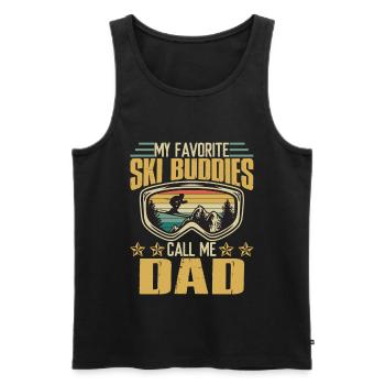 Mes amis de ski préférés appellent-moi papa - Débardeur bio Premium Homme - noir - Devant - Michal (187cm)