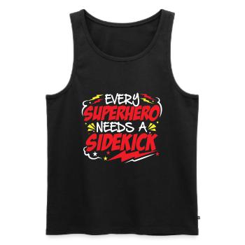 Superhero Dad and Sidekicks Matching - Männer Premium Bio Tank Top - Schwarz - Vorne - AI Model Male 178 light (178cm)