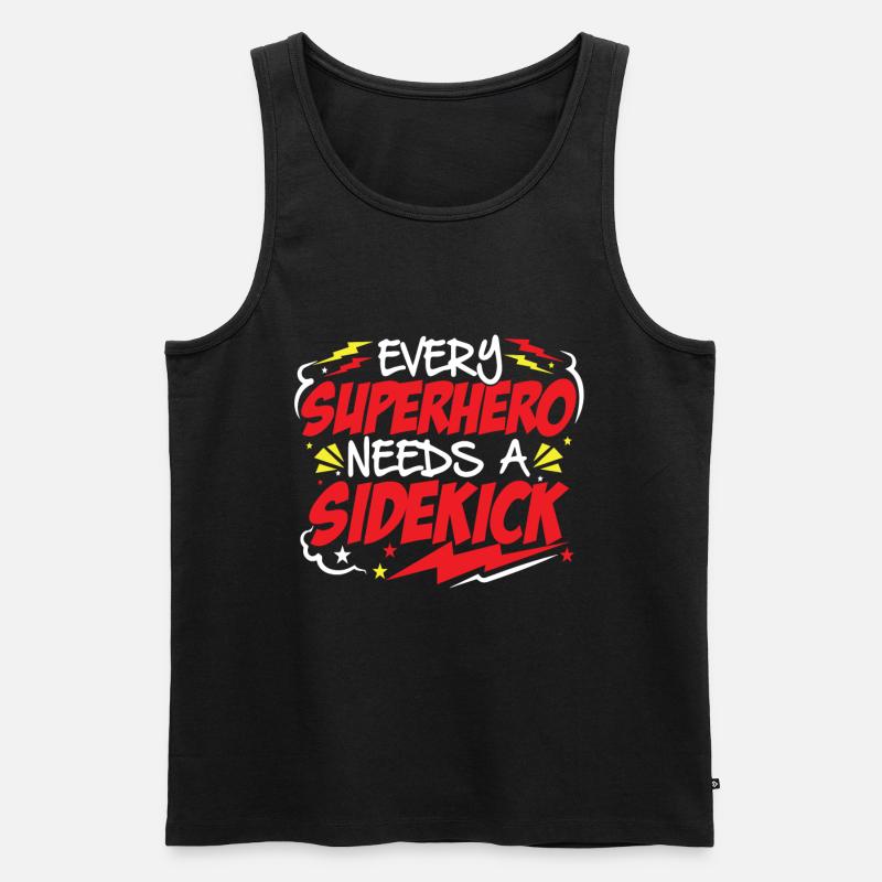 Superhero Dad and Sidekicks Matching - Männer Premium Bio Tank Top - Schwarz