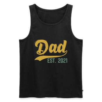 Dad Est 2021 Step Dad Established 2021 - Men's Premium Organic Tank Top - black - Front - AI Model Male 178 light (178cm)