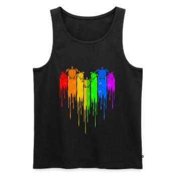 Turtles LGBT Rainbow Heart - Men's Premium Organic Tank Top - black - Front - AI Model Male 178 light (178cm)