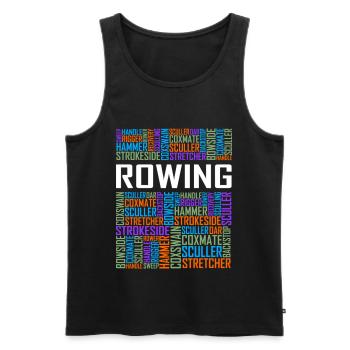 Rowing Words T Shirt - Männer Premium Bio Tank Top - Schwarz - Vorne - AI Model Male 178 light (178cm)
