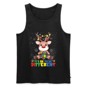 C’est ok To Be Different Reindeer Autism - Débardeur bio Premium Homme - noir - Devant - Michal (187cm)
