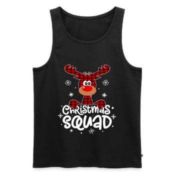 Christmas Squad Buffalo Plaid Reindeer Family - Débardeur bio Premium Homme - noir - Devant - AI Model Male 178 light (178cm)