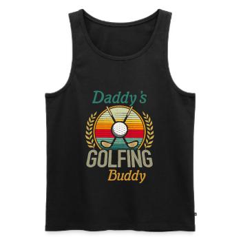 Daddy's Golfing Buddy Vintage Retro Sunset Styles - Männer Premium Bio Tank Top - Schwarz - Vorne - AI Model Male 178 light (178cm)