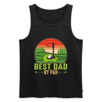 Best Dad By Par Fathers Day Matching Vintage - Men's Premium Organic Tank Top - black - Front - AI Model Male 178 light (178cm)