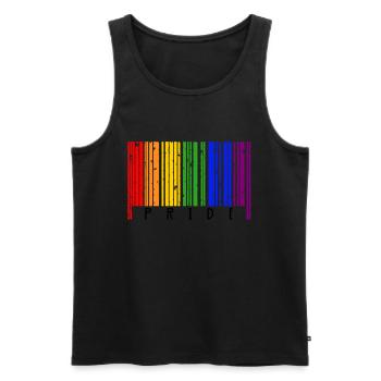 Code-barres LGBT Gay Pride - Débardeur bio Premium Homme - noir - Devant - Michal (187cm)
