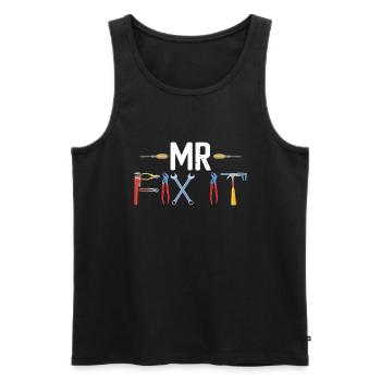 Mr Fix It Mécanicien Correspondance de la fête des pères - Débardeur bio Premium Homme - noir - Devant - Michal (187cm)