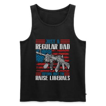 Trying Not To Raise Liberals - Men's Premium Organic Tank Top - black - Front - AI Model Male 178 light (178cm)