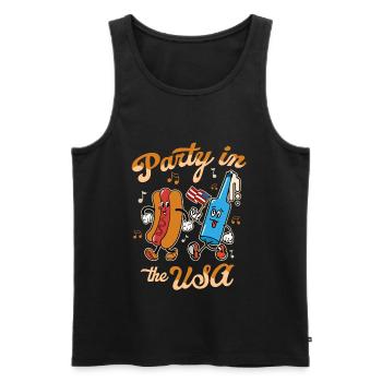 Party in The USA Independence Party - Men's Premium Organic Tank Top - black - Front - AI Model Male 178 light (178cm)