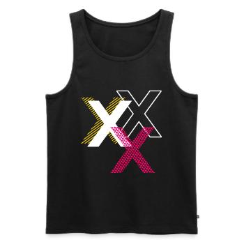 Buchstabe X - Männer Premium Bio Tank Top - Schwarz - Vorne - Michal (187cm)