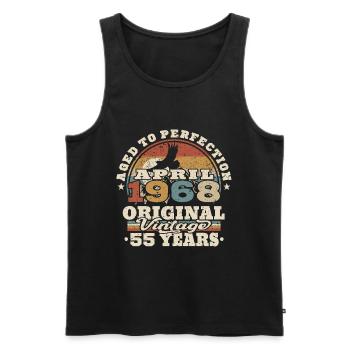 April 1968 - 55 Jahre alt - 55. Geburtstag - Männer Premium Bio Tank Top - Schwarz - Vorne - Michal (187cm)