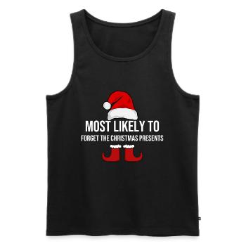 Most Likely To Forget The Christmas Presents - Men's Premium Organic Tank Top - black - Front - Michal (187cm)