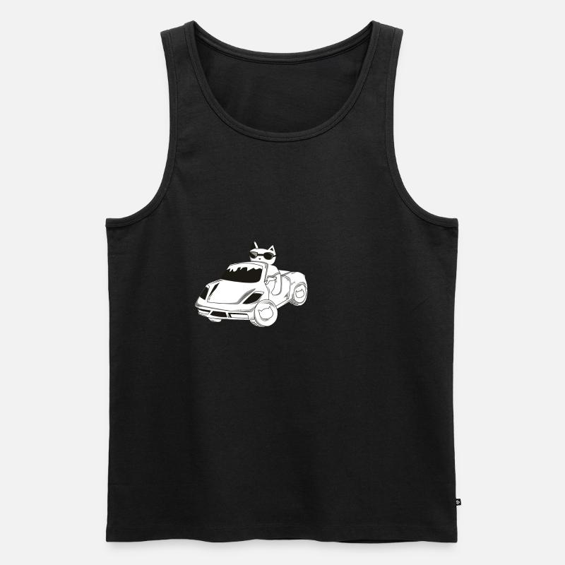 Katze im Auto / Geschenk / Geschenkidee - Männer Premium Bio Tank Top - Schwarz