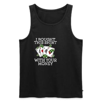 Poker Pokern PokerTisch Chips Karten Geld Casino - Männer Premium Bio Tank Top - Schwarz - Vorne - Michal (187cm)