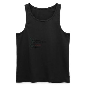 Geek Coder - Débardeur bio Premium Homme - noir - Devant - AI Model Male 178 light (178cm)
