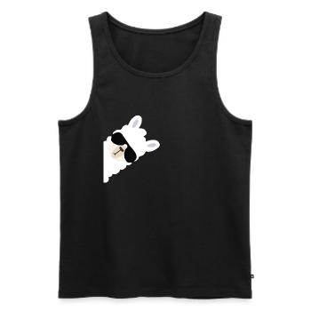 Alpaka Lama T-Shirt lustige mit Sonnenbrille - Männer Premium Bio Tank Top - Schwarz - Vorne - Michal (187cm)