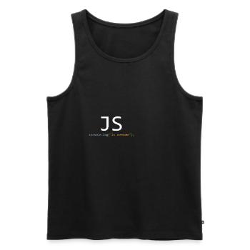 JavaScript ist großartig - Männer Premium Bio Tank Top - Schwarz - Vorne - Michal (187cm)