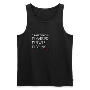 Alcool Beer Drunk Single Drôle Cadeau - Débardeur bio Premium Homme - noir - Devant - AI Model Male 178 light (178cm)