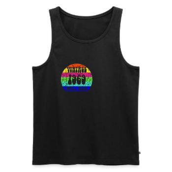 Vintage 1969 Hippie Peace Born Vintage Born - Men's Premium Organic Tank Top - black - Front - Michal (187cm)
