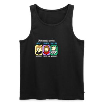 Shakespeare Quote Spoiler Hamlet Teacher Gift - Men's Premium Organic Tank Top - black - Front - AI Model Male 178 light (178cm)