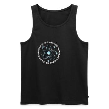 Cadeau drôle de science physique magie religion - Débardeur bio Premium Homme - noir - Devant - AI Model Male 178 light (178cm)