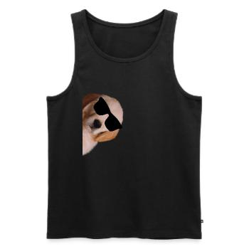 Labrador Welpe golden Retriever mit Sonnenbrille - Männer Premium Bio Tank Top - Schwarz - Vorne - AI Model Male 178 light (178cm)