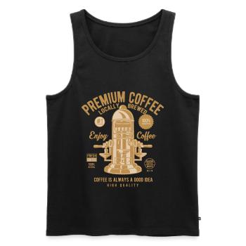 Kaffee Klassisch Kaffeeautomat Premium Genießer - Männer Premium Bio Tank Top - Schwarz - Vorne - Michal (187cm)