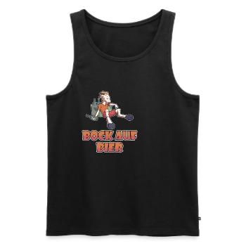 Lustiger Bock auf Bier Saufen Sauftour Fass Malle - Männer Premium Bio Tank Top - Schwarz - Vorne - AI Model Male 178 light (178cm)